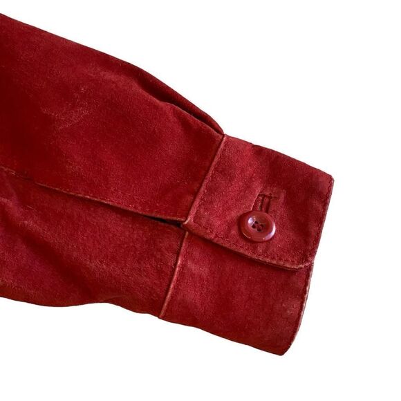 EUC B.C. Clothing Red Suede Jacket with Buttons - Picture 13 of 15